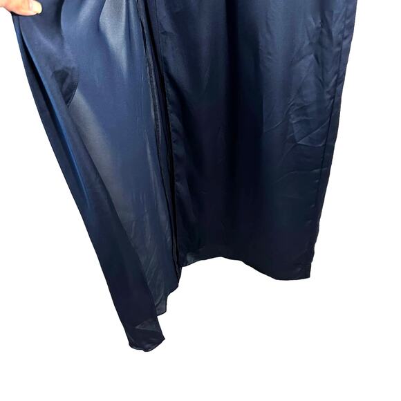 After Six New Womens Faux Wrap Satin Gown Dress 6864 Midnight 6 R Formal Elegant - Picture 8 of 14